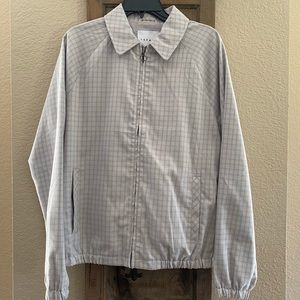 Topman Harrington Grey Plaid Zip Up Collared Jacket Small